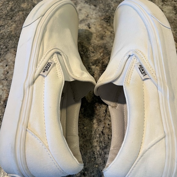 Vans Unisex White Slip Ons 8W 6M - Picture 6 of 10